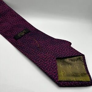 Christian Lacroix Paris Silk Tie Burgundy Navy Geometric‎ Swirl Made in Italy